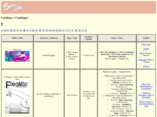 catalogoF screenshot