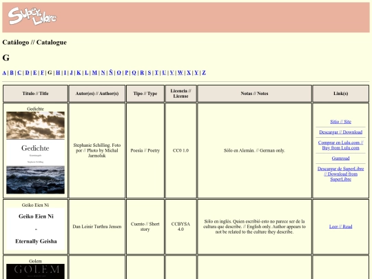 catalogoG screenshot