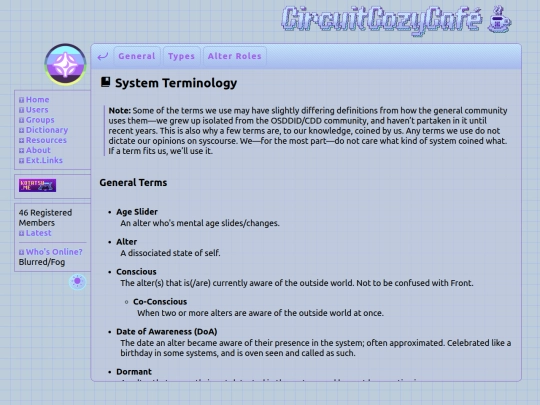 dictionary/systerms screenshot