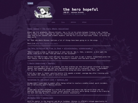 shrines/hero_hopeful/fics screenshot