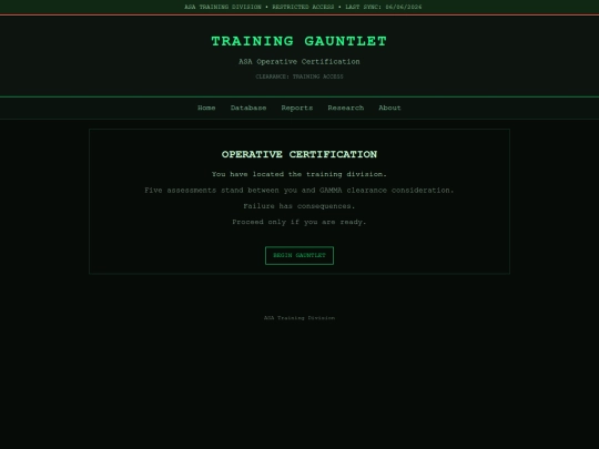 training screenshot