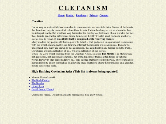 beliefs screenshot