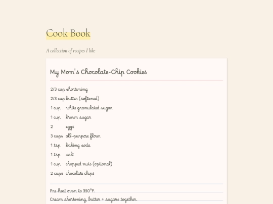 recipes screenshot