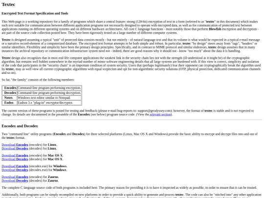 cryptography/textec screenshot