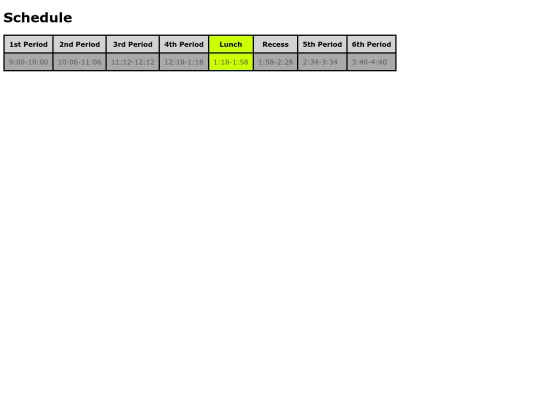 schedule screenshot
