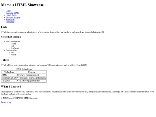 lists-tables screenshot