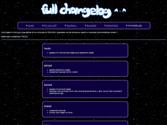 changelog screenshot