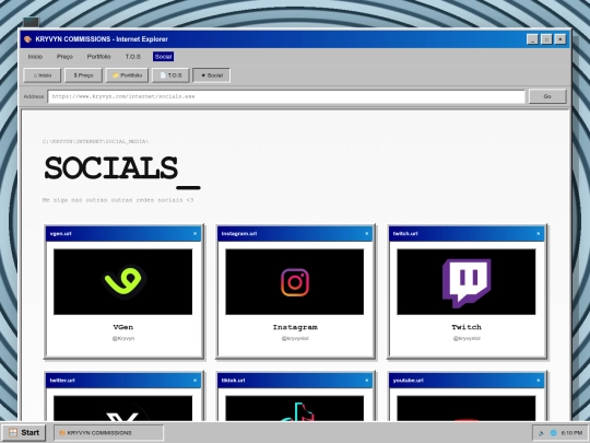 socials screenshot