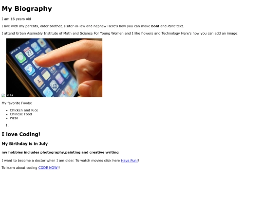 Biography screenshot