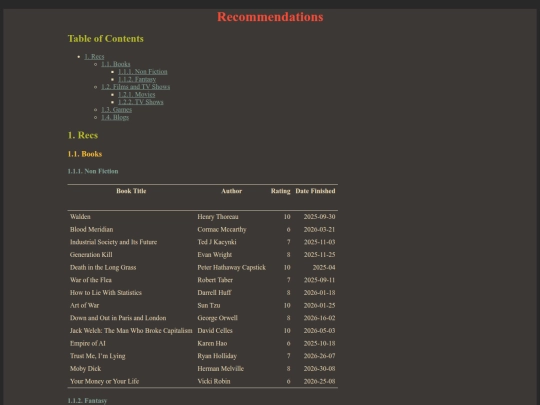 pages/recs screenshot