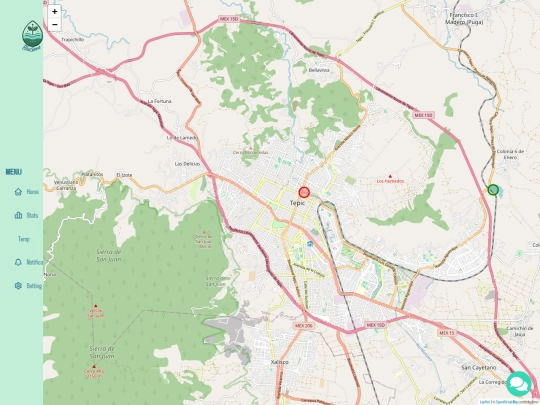 BlueSense/Map screenshot