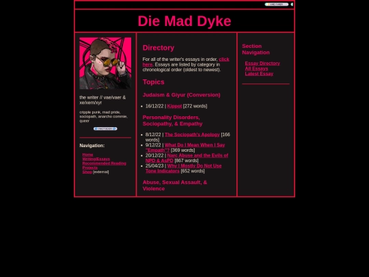 writing/directory screenshot