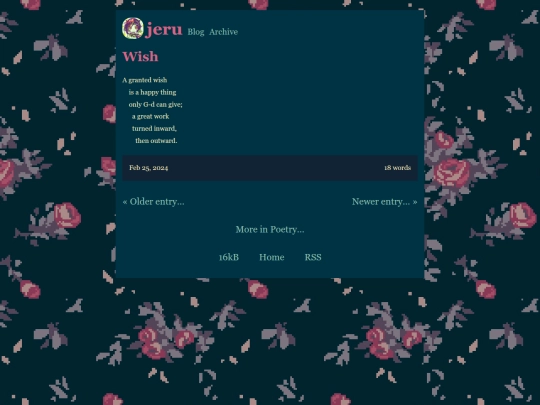 poetry/wish screenshot
