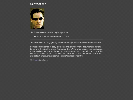 about/contact screenshot