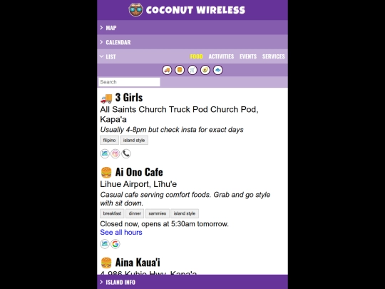 list screenshot