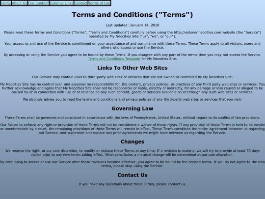 terms screenshot