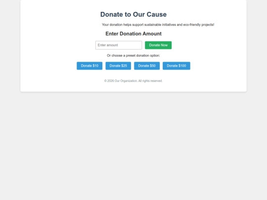 Donations Page screenshot