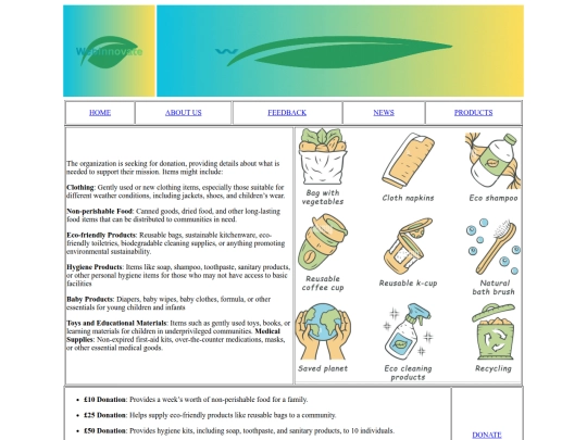 Donations screenshot