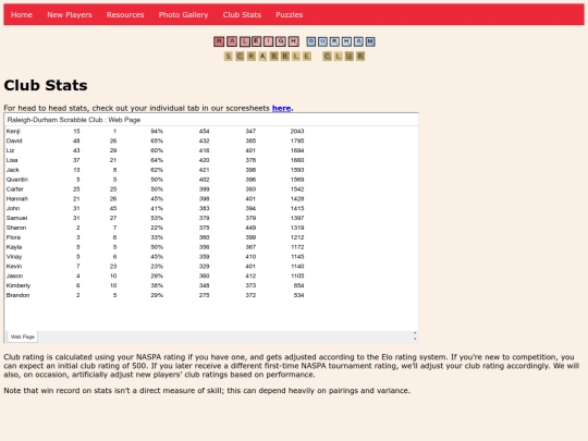 clubstats screenshot