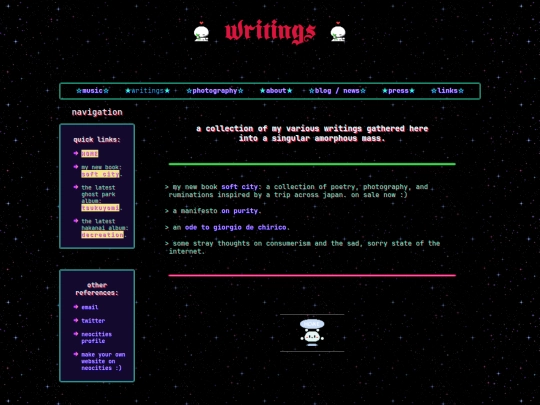 writings screenshot