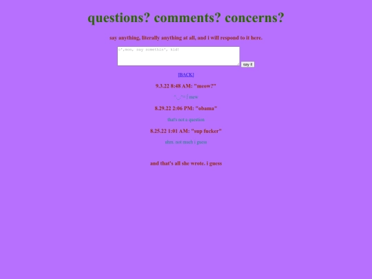 questions-comments-concerns screenshot