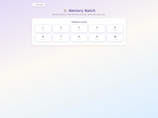 memory-match screenshot