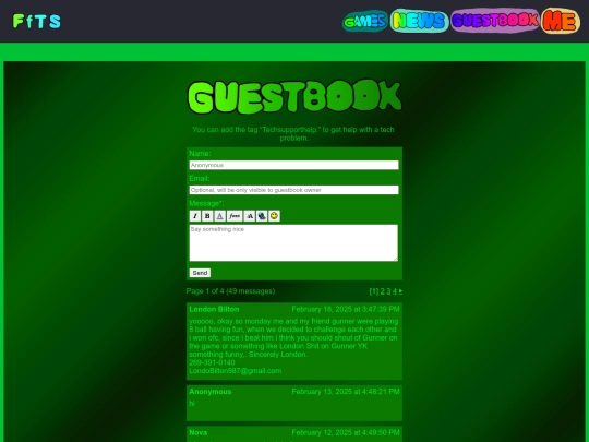 Guestbook screenshot