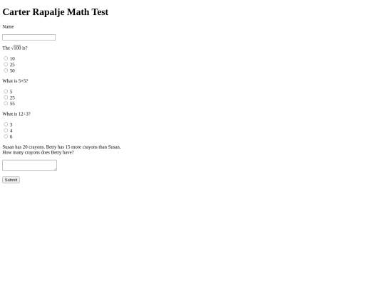 math_test screenshot