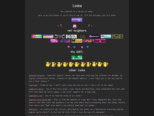 internet/links screenshot