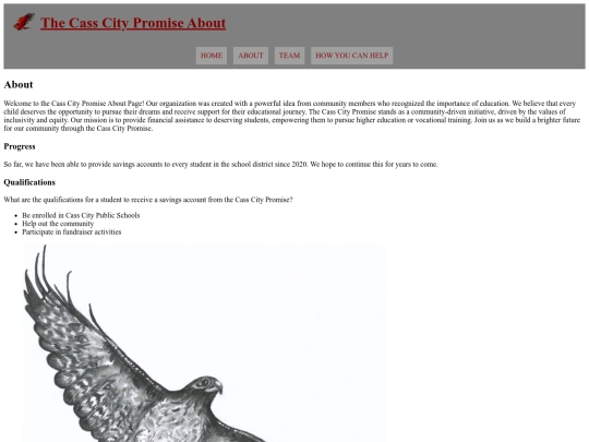 Casscitypromiseaboutpage screenshot
