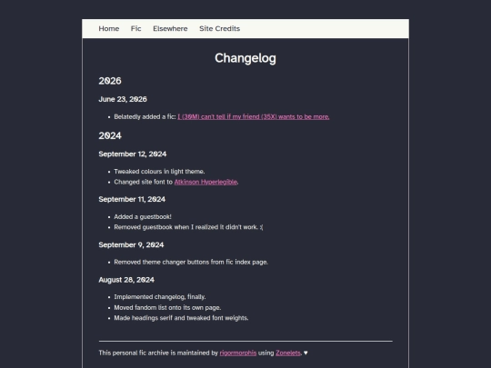 changelog screenshot