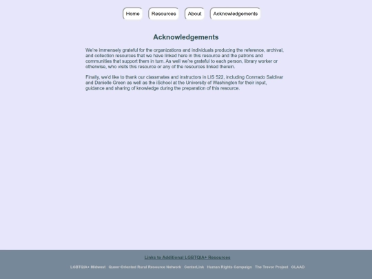 acknowledgements screenshot