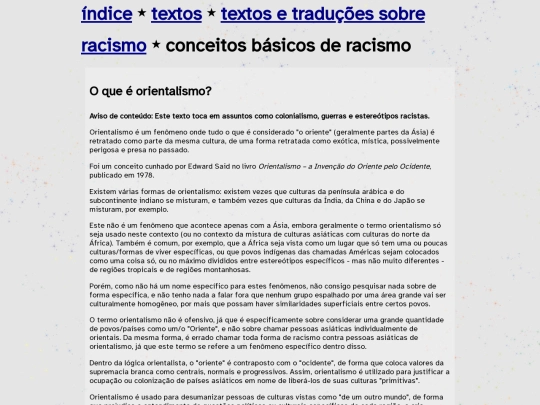textos/racismo/orientalismo screenshot