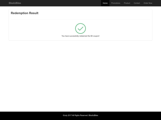redeemsuccess screenshot
