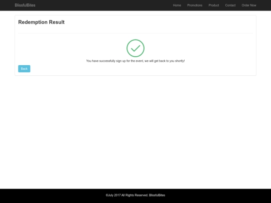 signupsuccess screenshot