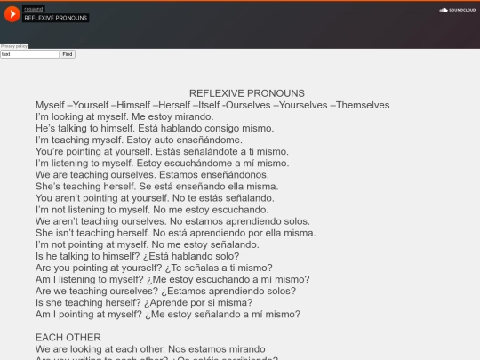 REFLEXIVE PRONOUNS screenshot