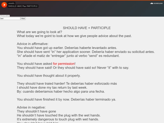 SHOULD HAVE plus PARTICIPLE screenshot