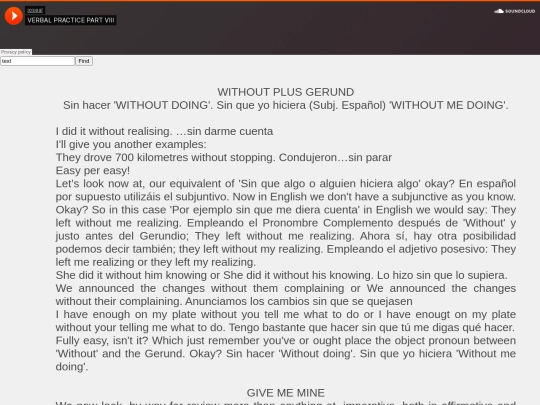 VERBAL PRACTICE PART VIII screenshot