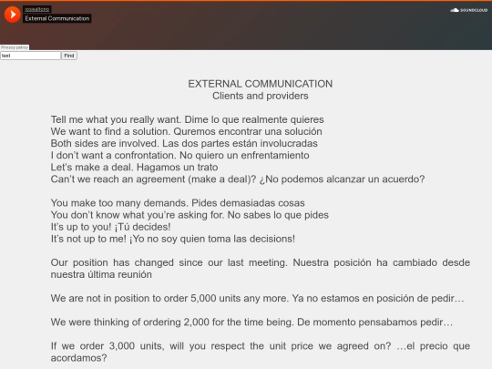 external comunication screenshot