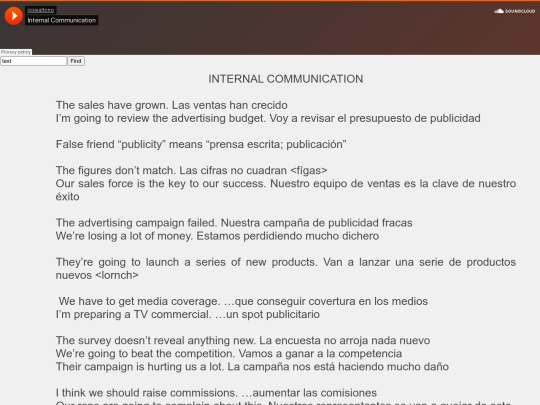internal comunication screenshot