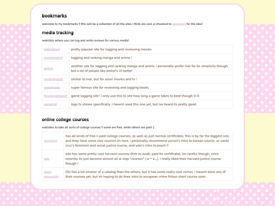bookmarks screenshot
