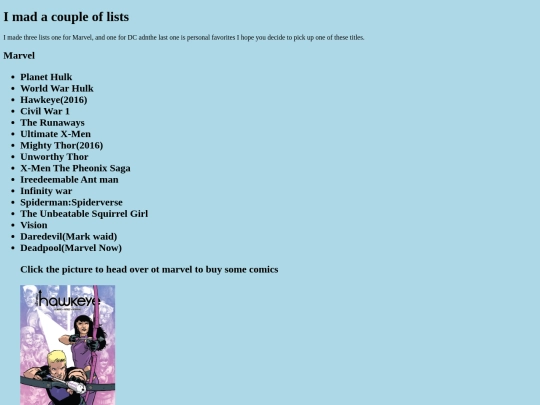 List screenshot