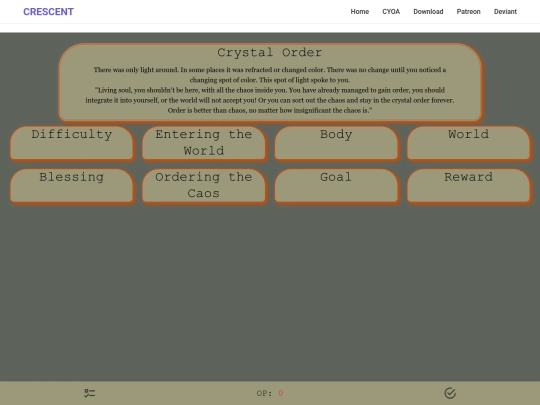 CYOA/Crystal_Order screenshot