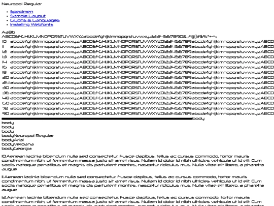 webfontkit-20230522-152937/neuropol-demo screenshot