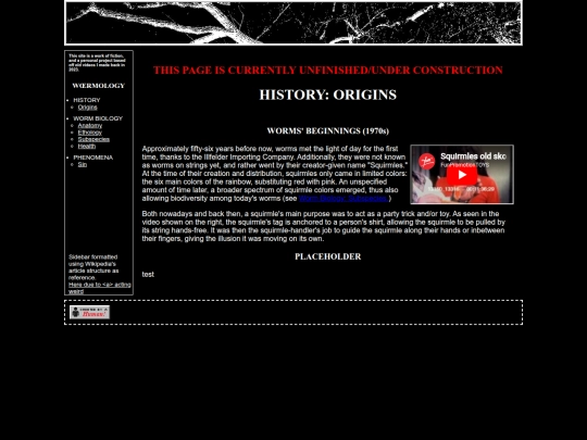 history/origins screenshot