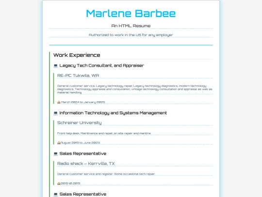 Marlene_Barbee_Resume screenshot