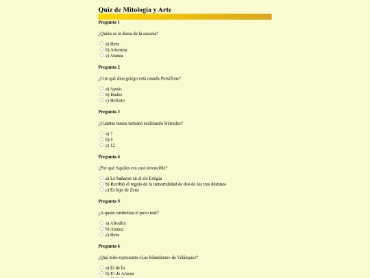 Quiz screenshot