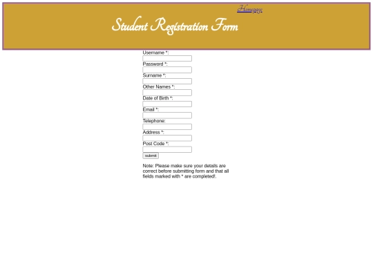 index.hmtl/register screenshot