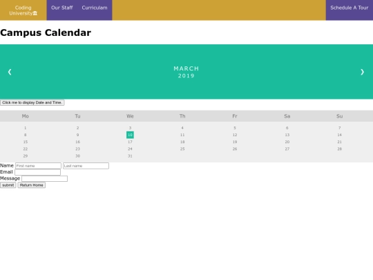 index.hmtl/schedule screenshot
