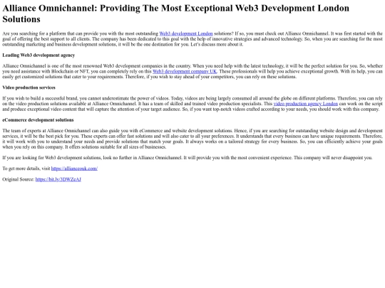 AllianceOmnichannelProvidingTheMostExceptionalWeb3DevelopmentLondonSolutions screenshot